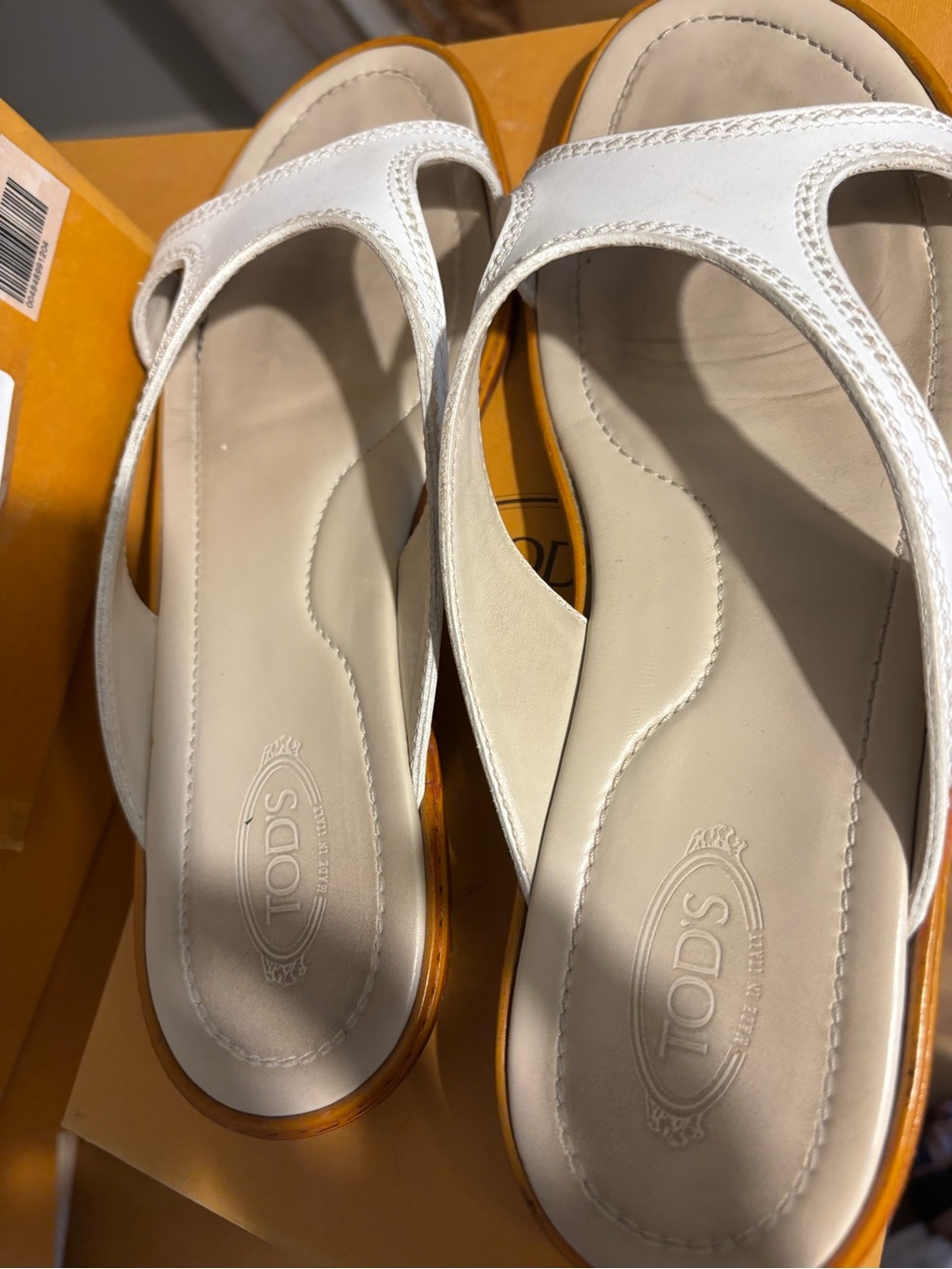 Tod's white Leather Slide Sandals - Women's